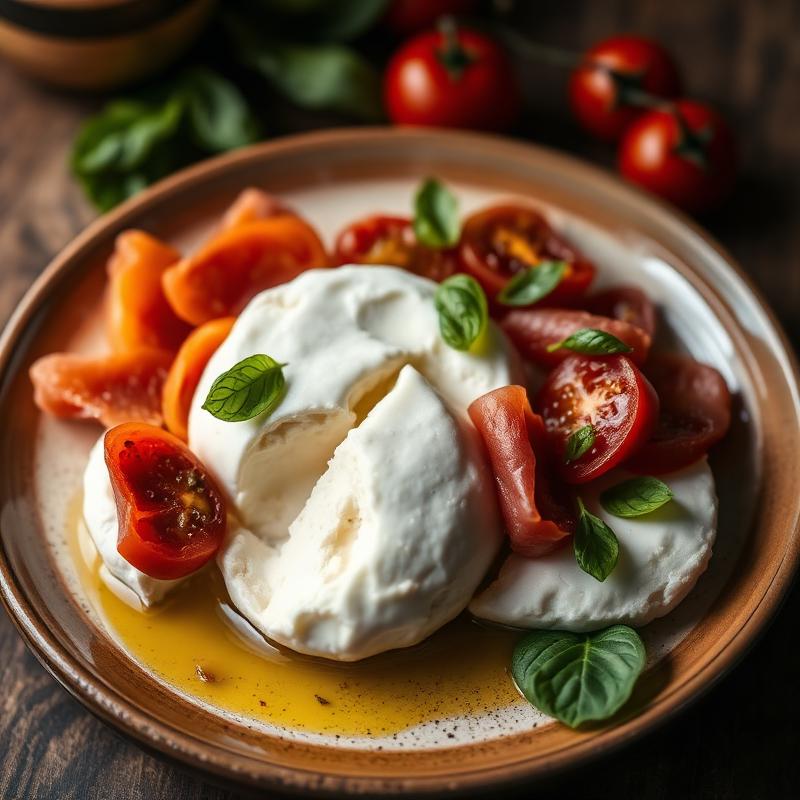 Burrată cu prosciutto